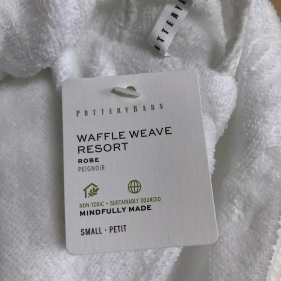 Pottery Barn waffle weave Resort white bathrobe